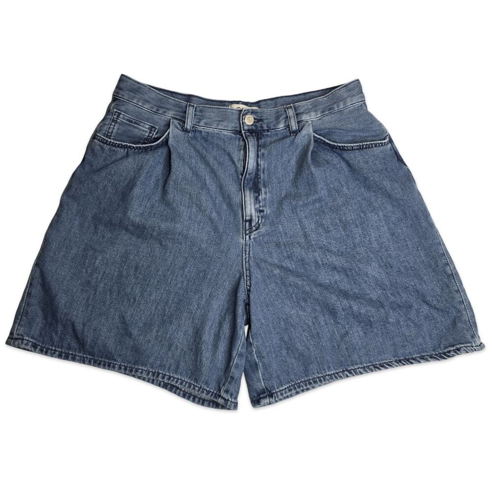COS Wide Leg Denim Shorts Size 31 Blue Relaxed Minimalist